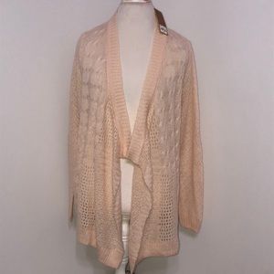 Sonoma shell open front weave cardigan sweater L